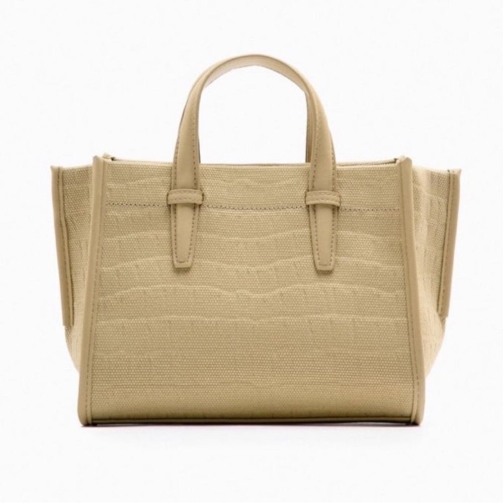 Women Zara Mock Crock Mini Bag Crossbody NWT Detachable Strap inside Picket